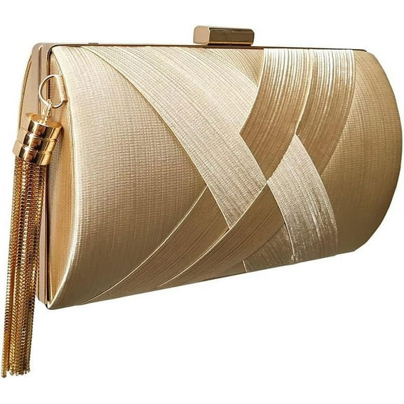 MMYGU Women Clutch Bag Evening Bag with Tassel Pendant Bridal Wedding Purse Ladies Shoulder Bag With Detachable Chain