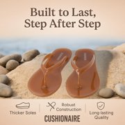 Cushionaire Splash Jelly Flip Flops for Women With Flexible Sole, Soft Footbed Summer Sandals for Women
