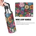 thumbnail image 4 of Yayeee 20oz Insulated Water Bottle Double Wall Stainless Steel with Flip Straw Lid, Vibrant Flowers Pattern, 4 of 7