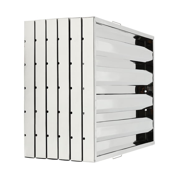 Stainless Steel Square Hood Filters Grease Commercial Exhaust Filter Baffle Kitchen Silver 19.5"x24.5"