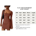 thumbnail image 4 of Womens Square Neck Bodice Dress Long Sleeve Side Slit Flare Mini Dresses, 4 of 6