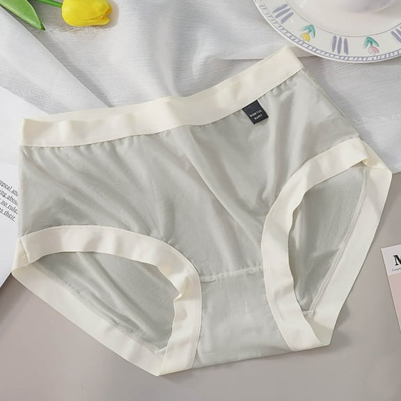 Xucatan 2 Pcs Ladies Underwear Panties Breathable Ice Silk Underwear, Mid Waist Seamless Panties, Cooling Comfort Fit