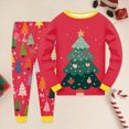 thumbnail image 2 of NOLDARES Little Boys Girls Christmas Pajamas for Toddler Clothes Set Snowman Long Sleeve Cotton Kids Pjs Fall Winter Sleepwear 6-24 Months 2t 3t 4t 5t 6t 7t 8t 9t Children,Red,3-4 Y, 2 of 6