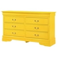 thumbnail image 2 of Glory Furniture Louis Phillipe 6 Drawer Dresser in Yellow, 2 of 5