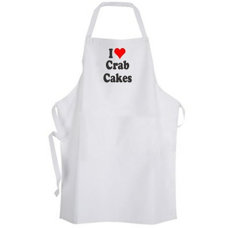 Aprons365 - I Love Crab Cakes – Apron - Fishcake Seafood Food Chef Cook (Best Way To Cook Frozen Crab Cakes)