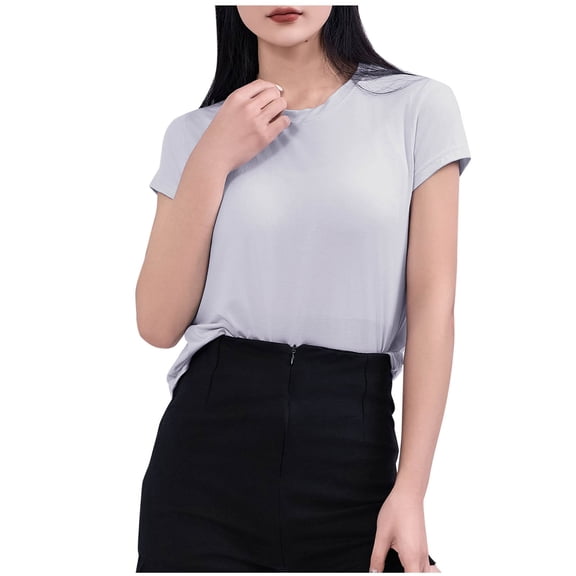 UYISJ Women's Cotton Crew Neck T-Shirt Summer Short Sleeve Tops Casual Lightweight Breathable Lounge Soft Tees XL