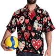 thumbnail image 4 of Valentine's Day Love Men's Short Sleeve Poplin Button Down Shirts - Casual Printed Summer Beach Tops for Men, 4 of 6