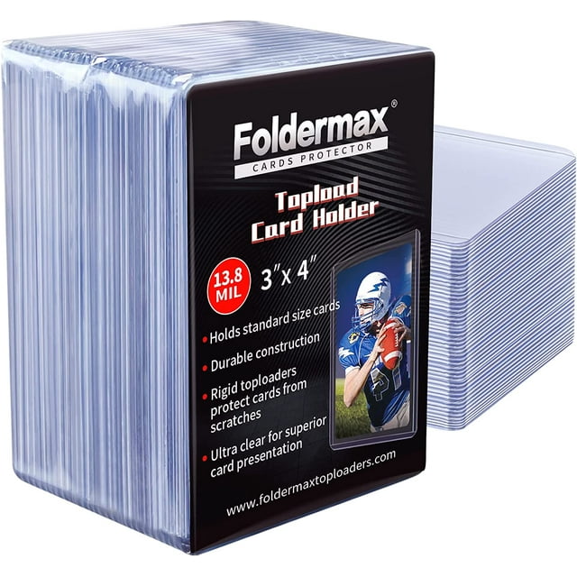 Foldermax 30 Count Toploader Card Protector for Trading Card Thick Plastic Baseball Card Holder