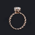 thumbnail image 4 of solitaire jewels 1.7CT Oval Moissanit Twisted Shank Engagement Ring For Women, 14K Rose Gold, 4 of 6