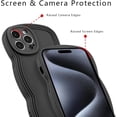 thumbnail image 5 of for iPhone 15 Pro Max Case Curly Wave Frame Cute Aesthetic Wavy Pattern Case for Women Girls, Slim TPU Shockproof Protective Bumper Case for iPhone 15 Pro Max 6.7 Inch, Black, 5 of 14