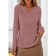 thumbnail image 5 of Camisa PRETTYGARDEN Mujer Manga Larga Cuello en V Acanalada Rosa, 5 of 9