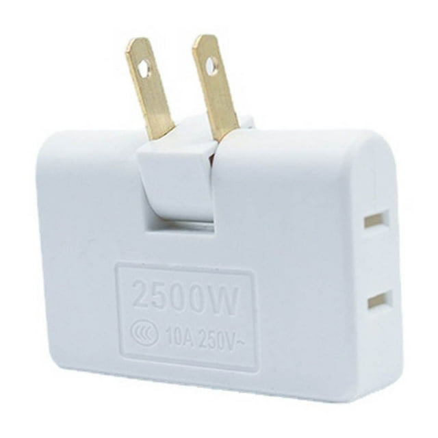 Dsscvnef Rotatable Socket Converter 3 Way Swivel AC Adapter Foldable 2 Prong Power Plug for Home Travel Slim Wall Tap Smart Home Accessories 2500W
