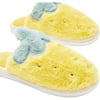 Cute Pineapple Home Slippers, Soft Plush Fleece Slip on House Slipper Indoor Shoes for Women, Yellow (Small, US 6.5)