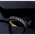 thumbnail image 3 of Blue Sapphire Eternity Band Stacking Ring Wedding Engagement 925 Sterling Silver Yellow Gold Plated Gemstone Jewelry For Women Gift By KIRAN FINE JEWELS, 3 of 5
