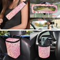 thumbnail image 5 of Jeiento Soft Pastel Pink Leopard Car Interior Complete Set 15 Pack, Universal Seat Protector Rearview Mirror Cover Storage Organizer Seatbelt Pads for Women Vehicles, 5 of 9