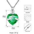 thumbnail image 4 of CNV Sparkling Crystal Heart Ash Holder Necklace, "Forever in My Heart" Keepsake Pendant for Loss of Loved One, Waterproof Stainless Steel Birthstone Jewelry Gift, 4 of 12