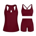 thumbnail image 3 of Jsaierl Womens 2 Piece Tankini Swimsuits Tummy Control Summer Vacation Print Push Up Swimwear Full Coverage Modest Beachwear with Boyshorts Tankini Bathing Suits S-3XL, 3 of 7