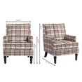 thumbnail image 4 of Leumius Modern Accent Chair with Wood Legs,Vintage Upholstered Armchair Single Sofa Chair Reading Accent Chair for Living Room Bedroom Office,Coffee, 4 of 7