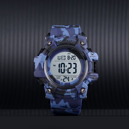 SKMEI Men Digital Sports Watch Dual Time Mode Date Week Alarm Clock Backlight 5ATM Waterproof