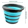 thumbnail image 4 of Folding Bucket Portable Household Collapsible - Outdoor Barbecue Fishing Portable Silicone Small Bucket - Blue, 4 of 7
