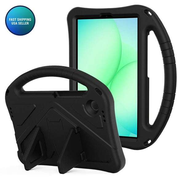 Compatible with Samsung Galaxy Tab A11 2025 Tablet Case, Kids Friendly Universal Foam EVA Lightweight Shockproof Protective Case with Stand & Handle, Black
