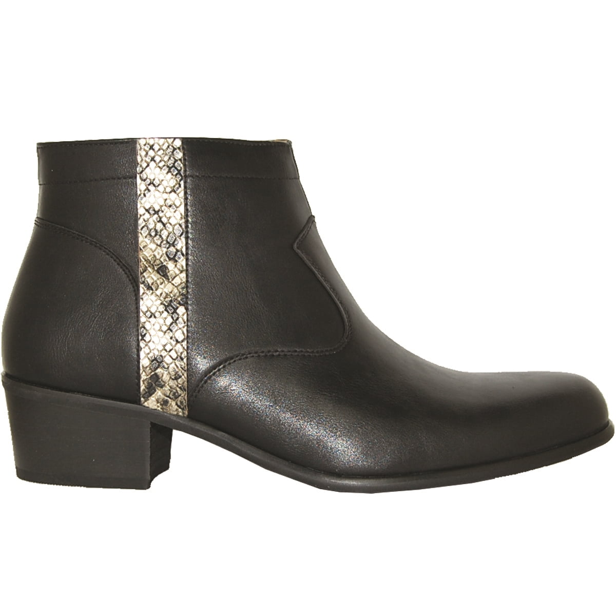 black cuban heel ankle boots