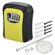 Uxcell Key Lock Box Key Storage 4 Digit Combination Waterproof Wall Mount Yellow