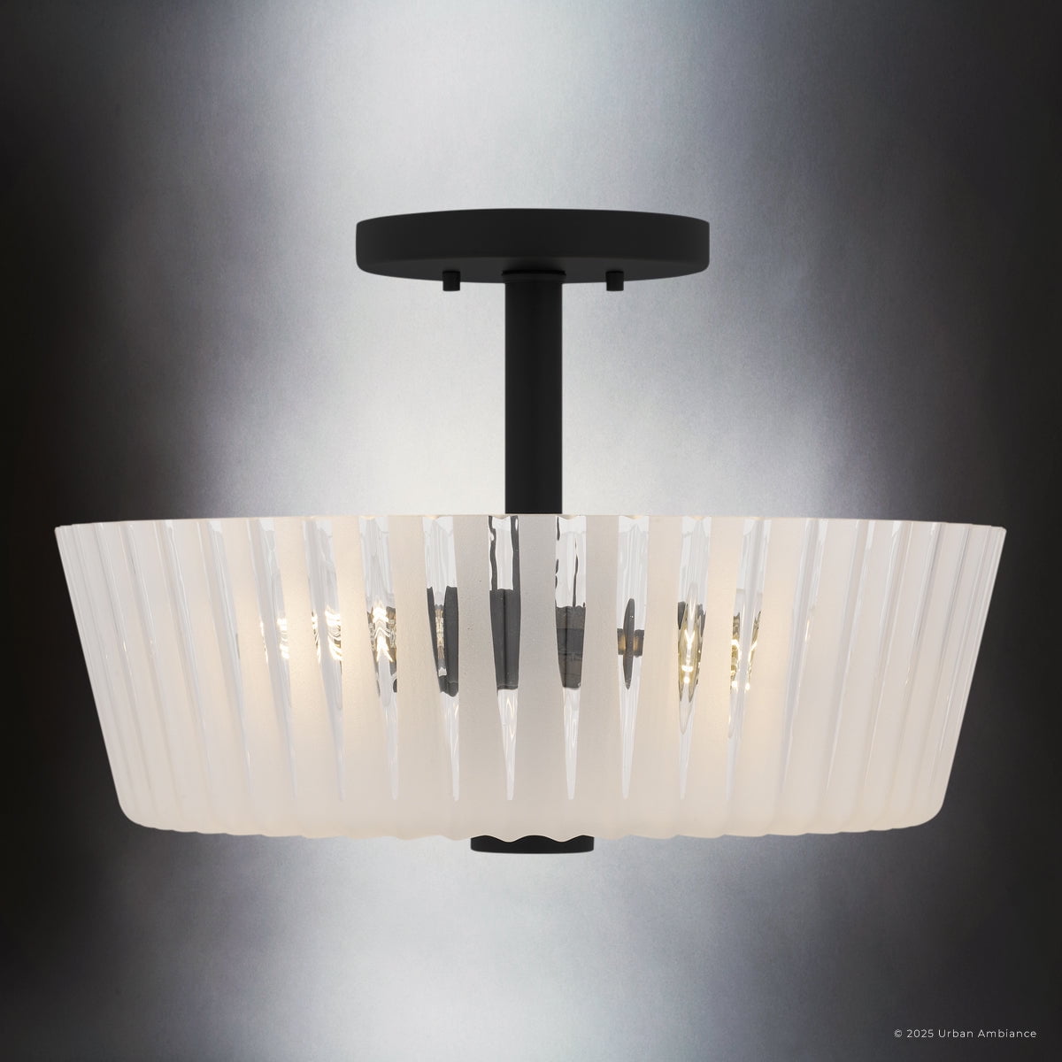 Luxury Transitional Ceiling Light, Matte Black, UQL6441