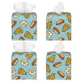 thumbnail image 2 of Balery Hot Dog Pizza Porta Pañuelos de Cuero con Estampado – Funda Moderna Cuadrada para Caja de Pañuelos, Dispensador 5x5x5'', 2 of 7