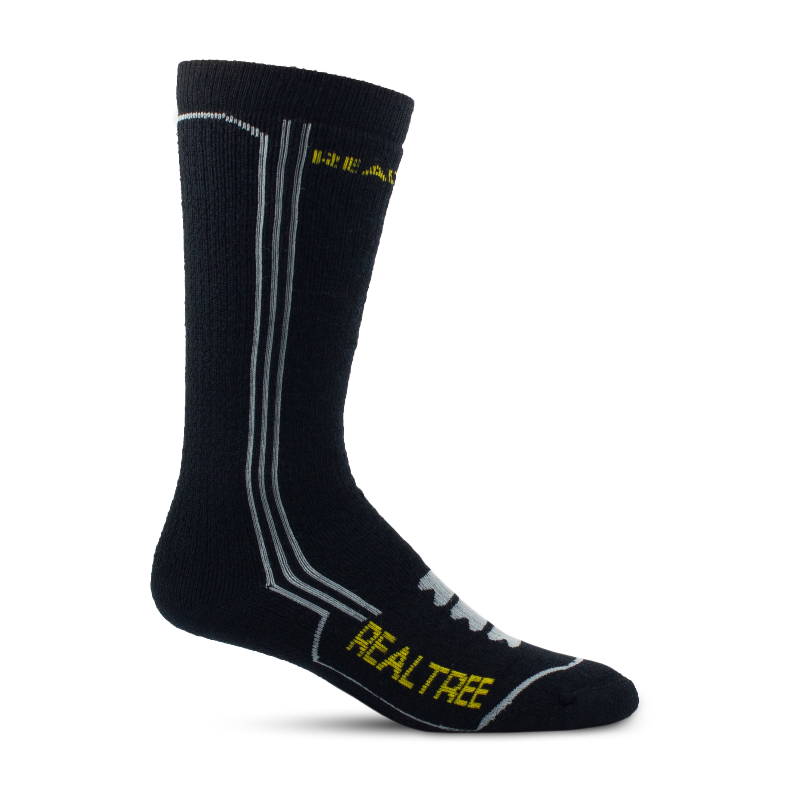 Realtree® Men's Merino Wool Heavyweight Crew Sock (Black, Large)
