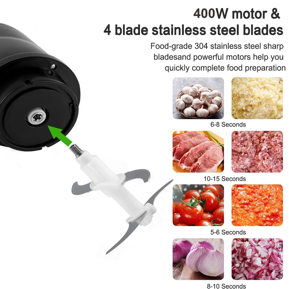 DEISNGB Meat Grinder Electric Food Chopper, 2 Speeds 8 Cup Food Processor New, Sausage Maker,Stainless Steel