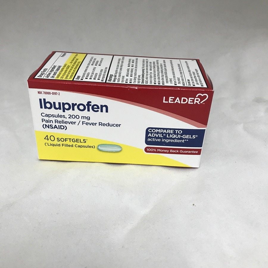 Leader Ibuprofen Pain Reliever Softgels, 200mg, 40ct