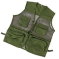 thumbnail image 3 of Chaleco militar, duradero, transpirable, con múltiples bolsillos, de malla, para pesca, para actividades al aire libre, XL, verde militar, 3 of 15