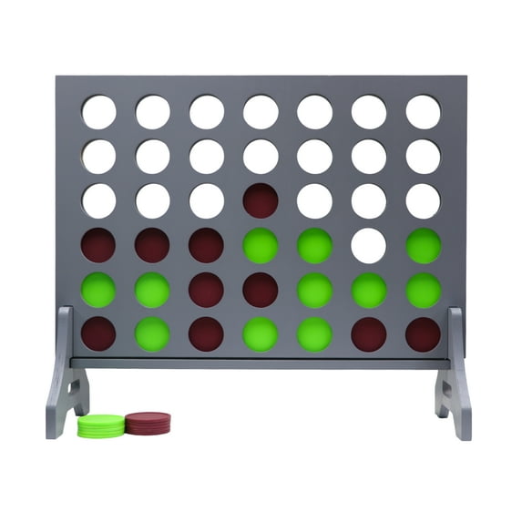 Tailgating Pros Premium Giant Four in a Row with Carrying Case - Jumbo Oversized Outdoor Yard Game - Connect Multiple Pucks in a Row to Win - Many Puck Colors Available!