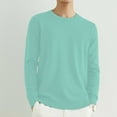 thumbnail image 2 of Mens Outerwear Sweater Crewneck Long Sleeve Knit Comfort Style Mens Workout Jacket,Mint Green,L, 2 of 4