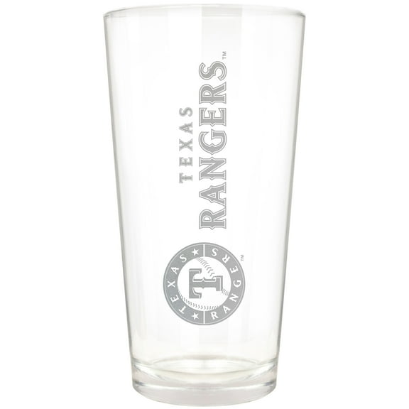 Texas Rangers Etched 16oz. Vertical Rally Cry Pint Glass