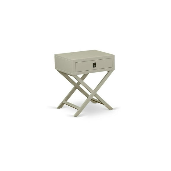 East West Furniture Hamilton 20" Wood Nightstand with Drawer in Urban Gray