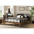 thumbnail image 5 of Baxton Studio Helsa Mid-Century Modern Dark Grey Fabric Upholstered and Walnut Finished Full Size Platform Bed, 5 of 5