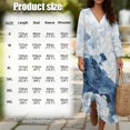 thumbnail image 6 of Xoenoiee Peony Flower Print Women's Boho Linen Cotton Midi Dresses 3/4 Sleeve V Neck Flowy Loose Casual Long Dresses Plus Size, XL, 6 of 6