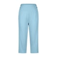 thumbnail image 3 of Capri Pants for Women High Waisted Straight Leg Stretchy Lightweight Yoga Trousers (Sky Blue XXXXXL), 3 of 3