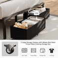 thumbnail image 4 of Tydimor Full Upholstered Sturdy Metal Bed Frame with LED Lights, 2 Storage Drawers & Charging Station, 4 of 9