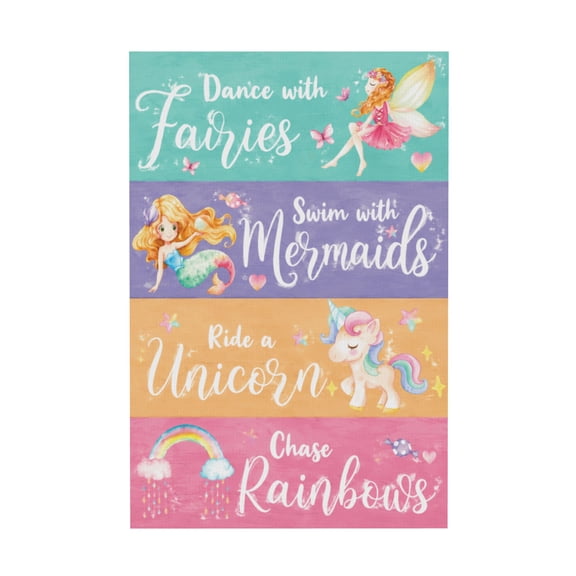 Cute Pink Colorful Canvas Wall Art for Bedroom or Play Room 12*18in