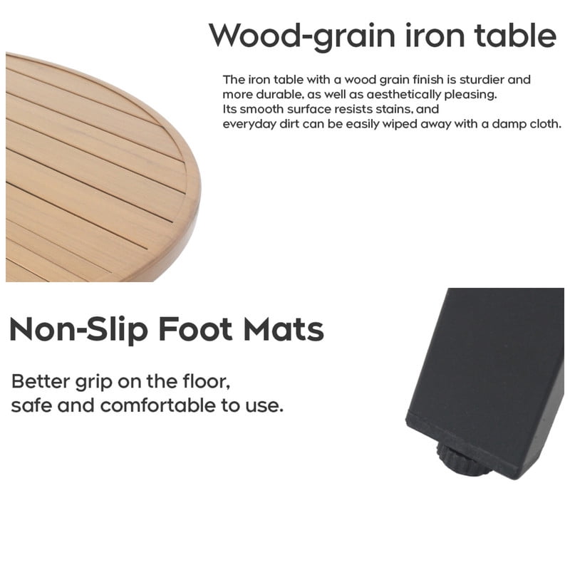 Howcool 1-Pcs 47" Outdoor Round Dining Table, Rust-Resistant Patio Table with Umbrella Hole