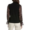thumbnail image 2 of CeCe womens  Mixed Media Mock Neck Top, s, Black, 2 of 3