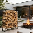 thumbnail image 2 of QinaQin 6FT Steel Firewood Rack with Waterproof Cover, Black, 2 of 7