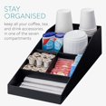 thumbnail image 3 of Navaris Coffee Station Organizer 7 Compartments - Coffee Organizer Station for Sugar, Creamer, Cup, Tea - Coffee Bar Organizer for Office and Kitchen Countertop Organization, 3 of 7