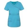 thumbnail image 2 of Adar Pop-Stretch Junior Fit Womens Scrub Set - Crossover Top and Multi Pocket Pants, 2 of 5