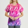 thumbnail image 3 of NAMTYQX Breast Cancer Awareness Shirts Short Sleeve Plus Size Tops for Women Purple Pink Size S, 3 of 4
