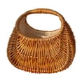 thumbnail image 2 of Bolso de paja para mujer, bolso de mano de mimbre con asa superior, forma de concha, tejido a mano, moderno 22cmx12cmx22cm, 2 of 9