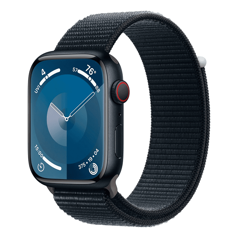 Pre-Owned Apple Watch Series 9 With Blood Oxygen. GPS + Cellular 45mm Aluminum Case with Midnight Sport Loop. - Midnight